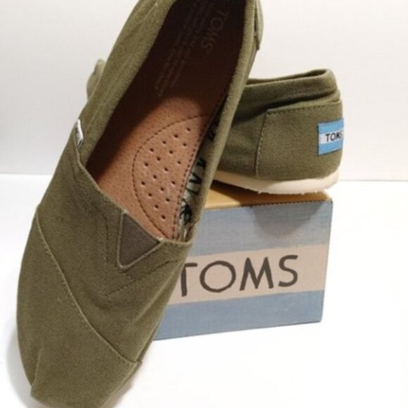 Toms  womens Classic Alpargata Espadrilles Military Olive new  size 5 - Picture 1 of 13